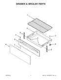 DRAWER & BROILER PARTS Diagram and Parts List for YWFC150M0AS0  Whirlpool Range
