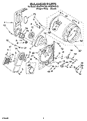 BULKHEAD PARTS Diagram and Parts List for 4PLEC8647JQ2  Whirlpool Dryer