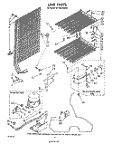 UNIT Diagram and Parts List for EV150LXSW00  Whirlpool Freezer