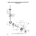 BRAKE, CLUTCH, GEARCASE, MOTOR AND PUMP Diagram and Parts List for 4LA6300XXW1  Whirlpool Washer