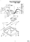 MACHINE BASE Diagram and Parts List for 2LSR5233BW0  Whirlpool Washer