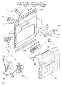DOOR AND LATCH Diagram and Parts List for KUDY24SEAL5  KitchenAid Dishwasher