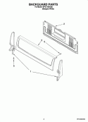 BACKGUARD PARTS Diagram and Parts List for WFG110AVQ0  Whirlpool Range