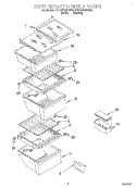 REFRIGERATOR SHELF Diagram and Parts List for 8ED22PQXDW00  Whirlpool Refrigerator