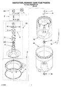 AGITATOR, BASKET AND TUB PARTS Diagram and Parts List for 7MLSR8544JT5  Whirlpool Washer