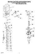 MOTOR AND ICE CONTAINER PARTS Diagram and Parts List for KSRG25FKST18  KitchenAid Refrigerator