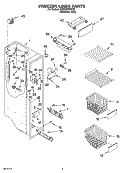 FREEZER LINER PARTS Diagram and Parts List for KSRI25FNST02  KitchenAid Refrigerator