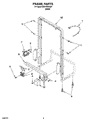 FRAME PARTS Diagram and Parts List for DU018DWLB1  Whirlpool Dishwasher
