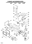 CABINET AND STIRRER PARTS Diagram and Parts List for GMC275PRB00  Whirlpool Microwave Oven Combo