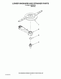 LOWER WASHARM AND STRAINER PARTS Diagram and Parts List for IUD9750WS3  Whirlpool Dishwasher