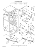 LINER PARTS Diagram and Parts List for W4TXNWFWB01  Whirlpool Refrigerator