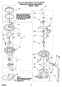 PUMP AND MOTOR Diagram and Parts List for KUDG23HBWH0  KitchenAid Dishwasher