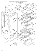 REFRIGERATOR LINER Diagram and Parts List for 6ED20TKXGW03  Whirlpool Refrigerator