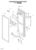 REFRIGERATOR DOOR Diagram and Parts List for 3XED5SHGKS01  Whirlpool Refrigerator