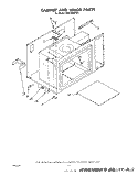 CABINET AND HINGE Diagram and Parts List for RM978BXPW1  Whirlpool Microwave Oven Combo