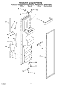 FREEZER DOOR Diagram and Parts List for 7GS6SHAXKB01  Whirlpool Refrigerator