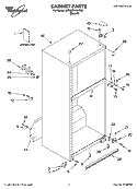CABINET PARTS Diagram and Parts List for 8ET8MTKXKT05  Whirlpool Refrigerator