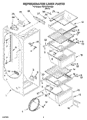 REFRIGERATOR LINER Diagram and Parts List for 7ED0GTQXKQ00  Whirlpool Refrigerator