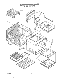 INTERNAL OVEN Diagram and Parts List for SF395PEWW0  Whirlpool Range