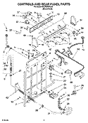CONTROLS AND REAR PANEL PARTS Diagram and Parts List for 8TLSQ9533LG0  Whirlpool Washer