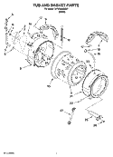 TUB AND BASKET PARTS Diagram and Parts List for WFW9200SQ01  Whirlpool Washer