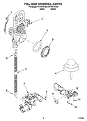 FILL AND OVERFILL PARTS Diagram and Parts List for DU1201XTSQ1  Whirlpool Dishwasher