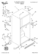 CABINET Diagram and Parts List for 4YET18GKFN00  Whirlpool Refrigerator