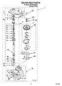 GEARCASE PARTS Diagram and Parts List for 3SLSR6233MQ0  Whirlpool Washer