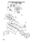 MOTOR AND ICE CONTAINER Diagram and Parts List for KSRE25FHWH02  KitchenAid Refrigerator