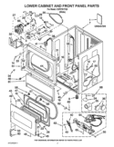LOWER CABINET AND FRONT PANEL PARTS Diagram and Parts List for CSP2761TQ3  Whirlpool Dryer