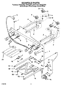 MANIFOLD PARTS Diagram and Parts List for SF262LXSQ0  Whirlpool Range