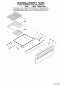 DRAWER AND RACK PARTS Diagram and Parts List for GW399LXUS1  Whirlpool Range