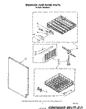 DISHRACK AND PANEL Diagram and Parts List for DU9500XS0  Whirlpool Dishwasher