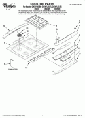 COOKTOP PARTS Diagram and Parts List for GW397LXUT5  Whirlpool Range