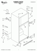 CABINET PARTS Diagram and Parts List for 8VET2WPKKQ06  Whirlpool Refrigerator