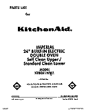 COVER Diagram and Parts List for KEBI241WBL1  KitchenAid Wall Oven