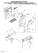 DISPENSER FRONT PARTS Diagram and Parts List for KSRS25RSMS01  KitchenAid Refrigerator