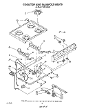 COOKTOP AND MANIFOLD, LIT/OPTIONAL Diagram and Parts List for FGP215VW0  Roper Range