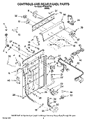 CONTROLS AND REAR PANEL PARTS Diagram and Parts List for HTW4400TQ0  Whirlpool Washer