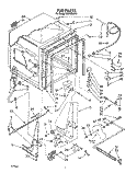 TUB, LIT/OPTIONAL Diagram and Parts List for WU4406V3  Roper Dishwasher