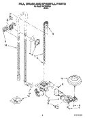 FILL, DRAIN AND OVERFILL PARTS Diagram and Parts List for RUD8050SD2  Roper Dishwasher