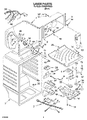 LINER PARTS Diagram and Parts List for ET9CHKXKB03  Whirlpool Refrigerator