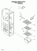 FREEZER LINER PARTS Diagram and Parts List for ED2GVEXVD01  Whirlpool Refrigerator