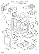 OVEN AND DRAWER Diagram and Parts List for SS385PEEB0  Whirlpool Range