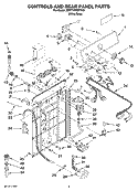 CONTROLS AND REAR PANEL PARTS Diagram and Parts List for 2DMTW5705TW0  Whirlpool Washer