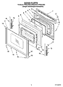 DOOR PARTS, OPTIONAL PARTS (NOT INCLUDED) Diagram and Parts List for RF262LXSB3  Whirlpool Range