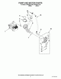 PUMP AND MOTOR PARTS Diagram and Parts List for WFW9351YW00  Whirlpool Washer