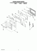 OVEN DOOR PARTS Diagram and Parts List for GBS309PVB00  Whirlpool Wall Oven