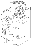ICEMAKER PARTS Diagram and Parts List for ET1FHTXMB04  Whirlpool Refrigerator