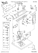 TOP AND CONSOLE, LIT/OPTIONAL Diagram and Parts List for LGQ8000HQ1  Whirlpool Dryer